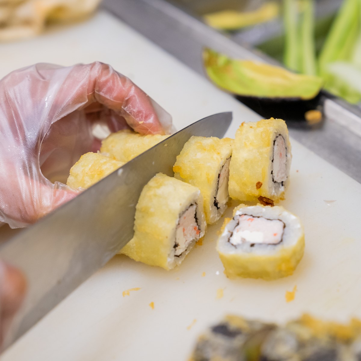 Sushi Being cut